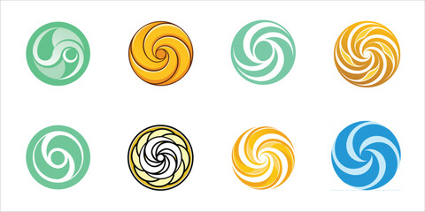 Set of Abstract Circle Logo design 