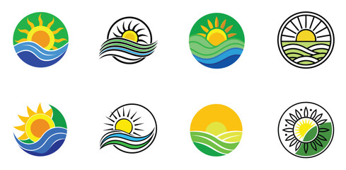 Stunning Sunrise and Sunset Circle Logo Designs for Your Travel Brand