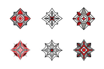 Set of Ornamental Motifs and Geometric Shapes
