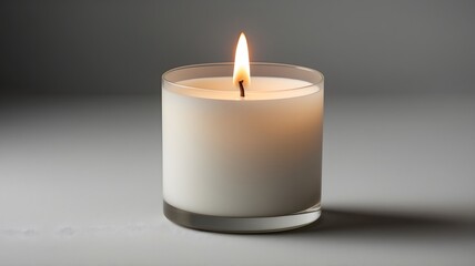 Serene Glow A Lit Candle in Glass, Symbol of Peace and Tranquility