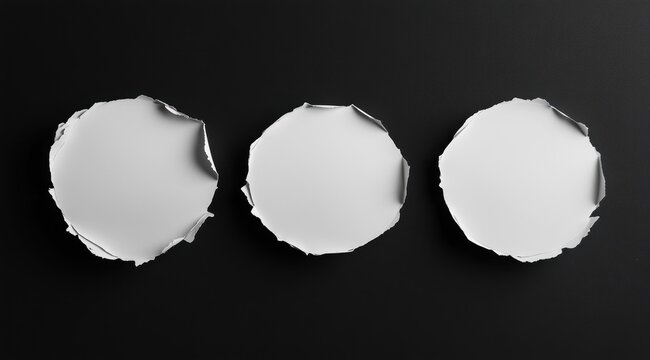 Ripped circles on black background