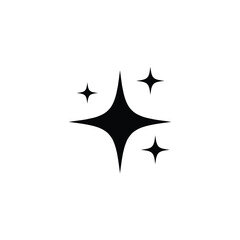 eps10 black Sparkling Stars icon silhouette vector on white background