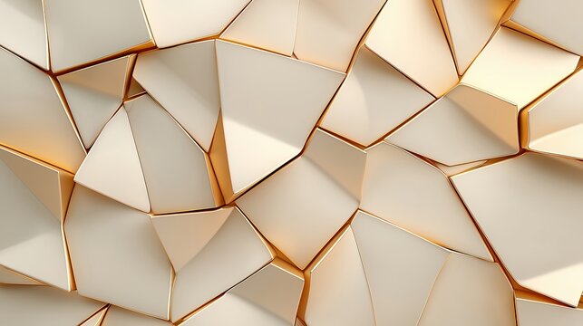 Geometric Abstract Pattern with Golden Lines