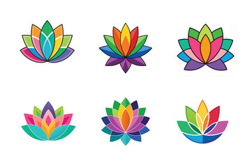 Collection of Stylized Lotus Flower Logo Design, Beauty of the Lotus Flower