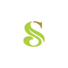 Obraz premium Letter S Leaf Organic Logo Vector