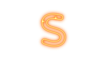 Fototapeta premium Glowing Neon Letter S Sign, Neon s glow with transparent background
