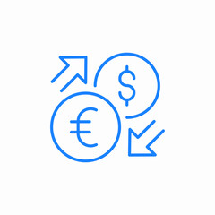 euro dollar exchange icon sign vector