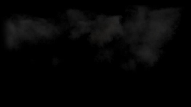 Large Canon Muzzle Flash with yellow and orange Flames and dense Smoke with fast Dissipation on a black background