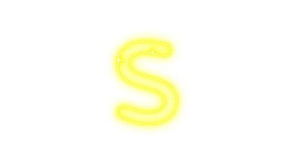 Glowing Neon Letter S Sign, Neon s glow with transparent background