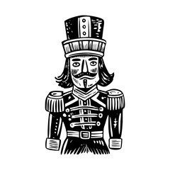 A vintage illustration showing nutcracker soldier figure