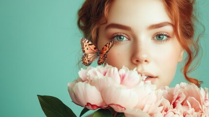 Fototapeta premium A Womans Beauty Embracing Natures Grace.