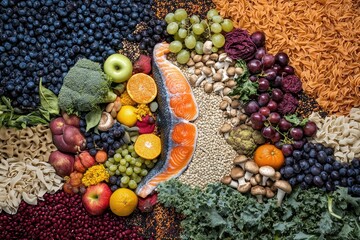 Vibrant array of fresh, colorful foods