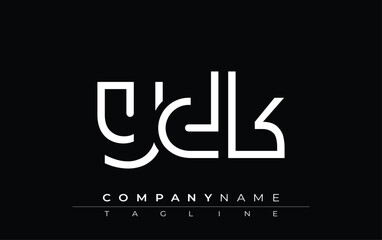 Obraz premium YDK abstract letter design. Modern Business Logo Design With Abstract Typography and Contemporary Style