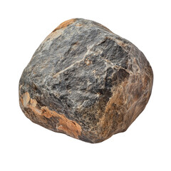 Rounded stone, natural texture isolated on transparent background