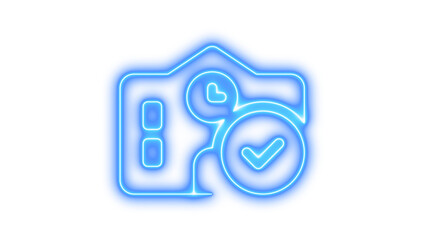 Fototapeta premium Neon school circle check glow with transparent background