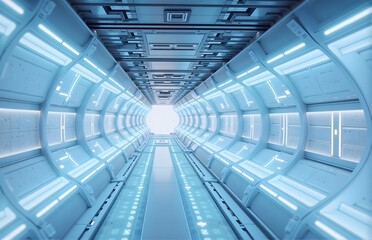 Obraz premium High - Tech Futuristic Corridor