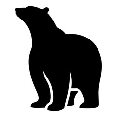 Obraz premium Polar bear silhouette, vector black color silhouette 