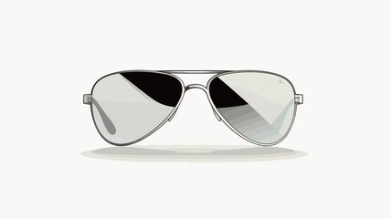 Close-up studio shot of a pair of silver aviator sunglasses against a pure white background. The sunglasses feature a mirrored gradient lens,