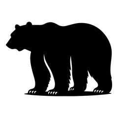 Fototapeta premium Polar bear silhouette, vector black color silhouette 