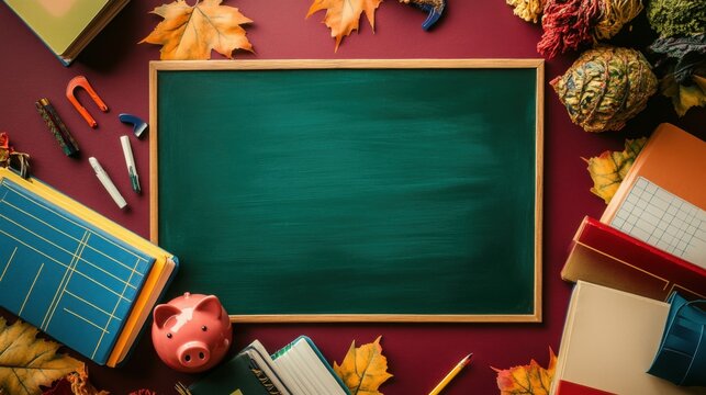 Back to School A blank chalkboard awaits.