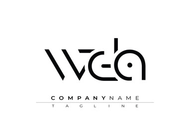 Obraz premium WDA abstract letter design. Modern Business Logo Design With Abstract Typography and Contemporary Style