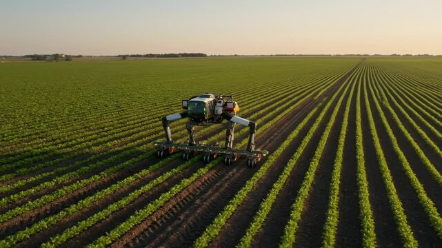 Autonomous robot weeding crops in field