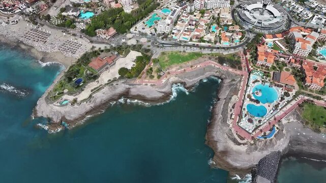 Aerial view of Playa del Duque, Tenerife, Canary Islands, Spain