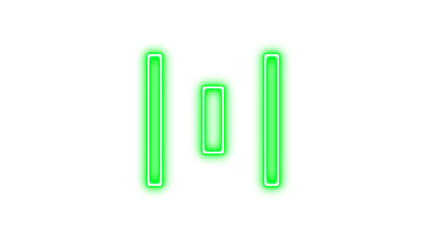 Glowing Neon Letter H, Neon align horizontal distribute icon glow with transparent background