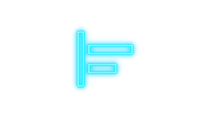 Glowing Neon Bar Chart Icon, Neon align horizontal left icon glow with transparent background