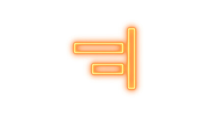 Glowing Neon Funnel Icon, Neon align horizontal right icon glow with transparent background