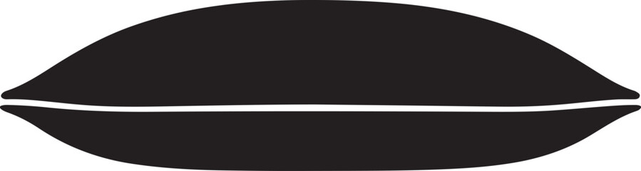 Fototapeta premium Simple Black Silhouette of a Bolster Pillow Icon