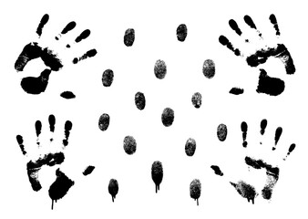 Left and right hand print. Finger print. Vector illustration.