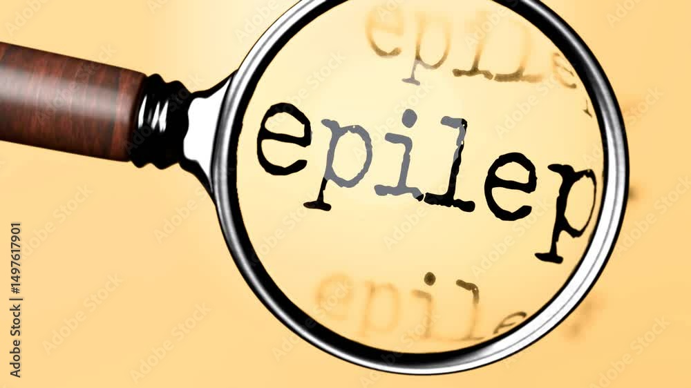 Aufkleber epilepsy under careful examination. focusing on epilepsy, analyzing it, taking a closer look. concen