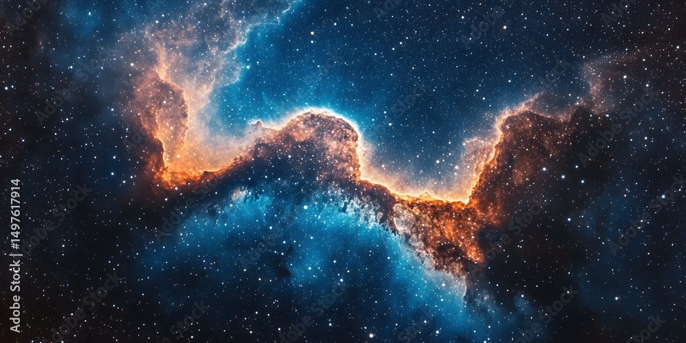 Wall mural a captivating view of a nebula with vibrant colors and a multitude of stars in the background
