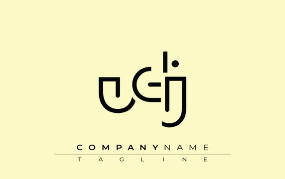 UDJ abstract letter design. Modern Business Logo Design With Abstract Typography and Contemporary Style