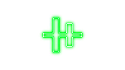 Obraz premium Glowing Neon Plus Symbols, Neon align vertical center icon glow with transparent background