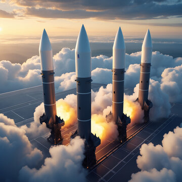 illustration of intercontinental ballistic missile launch