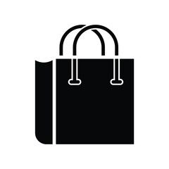 Black Shopping Bag Icon Vector