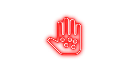 Neon allergy icon glow with transparent background
