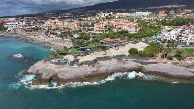 Aerial view of Playa del Duque, Tenerife, Canary Islands, Spain