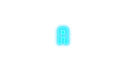 Glowing Neon Letter A Sign, Neon alpha a icon glow with transparent background