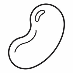 Flat Beans outline  icon on white background