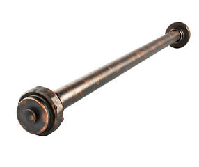 Bronze shower rod isolated on transparent background