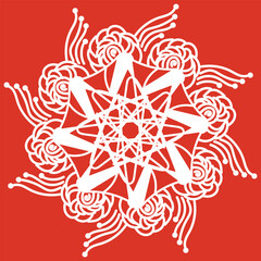 Intricate Mandala Design with Floral and Geometric Patterns – Detailed Symmetrical Ethnic Art, Boho Style Illustration for Meditation, Yoga, Spirituality, and Decorative Background Use