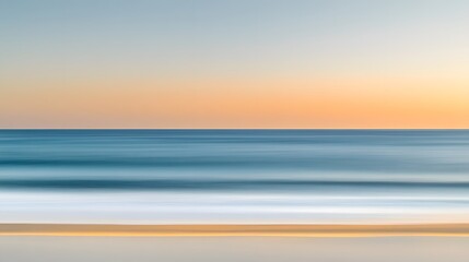 Fototapeta premium Abstract Ocean Sunset Beach Seascape Painting