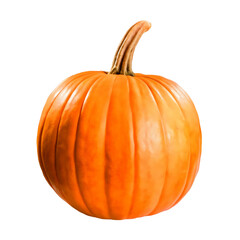 Vibrant Orange Pumpkin: Perfect for Autumn & Halloween Isolated on transparent Background - High-Quality PNG