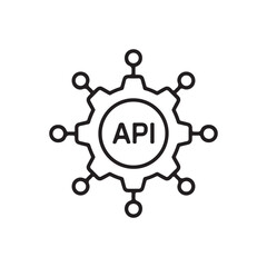 API icon in flat style Software integration vector illustration on isolated background Algorithm programming sign business concept