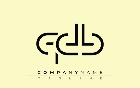 QDB abstract letter design. Modern Business Logo Design With Abstract Typography and Contemporary Style