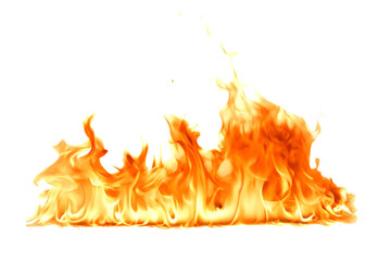 Blazing Fire on White: Intense Flames Isolated High-Resolution PNG for Design and Effects

