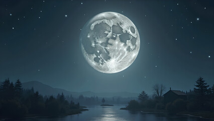 Fototapeta premium supermoon night view